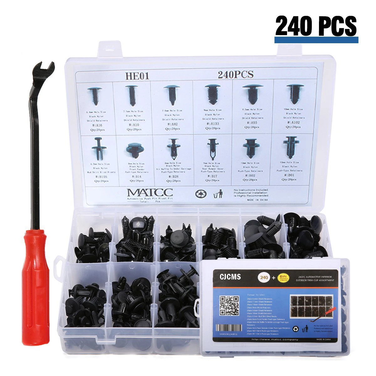 240pcs Assortment Bonus Fastener Remover Storage Case Car Styling Rivets For Morgan 3 Wheeler 4 Seater Aero 8 Coupe - купить по