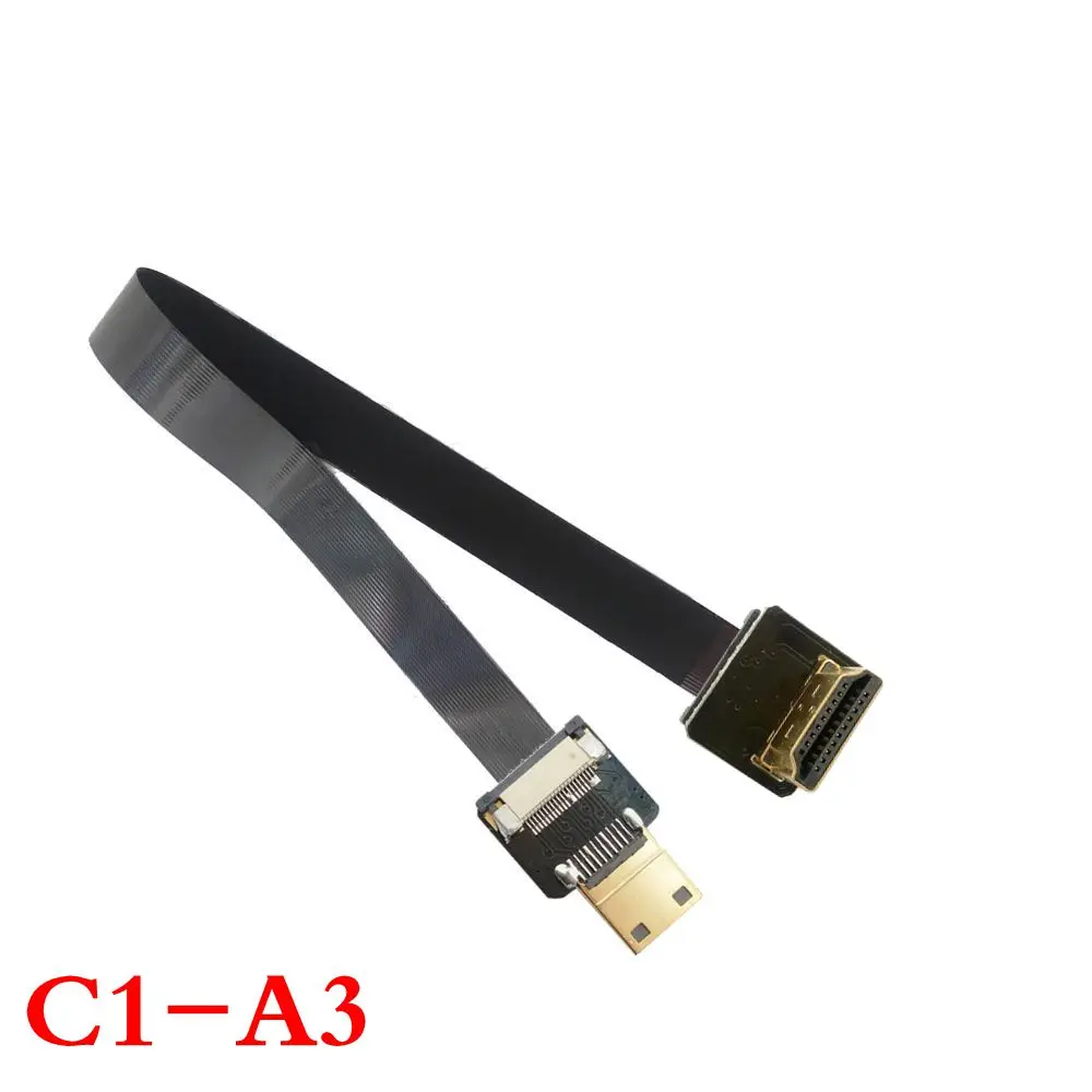 Плоский кабель с углом 90 градусов FPV HDMI-совместимый штекер к мини-hdmi FPC для