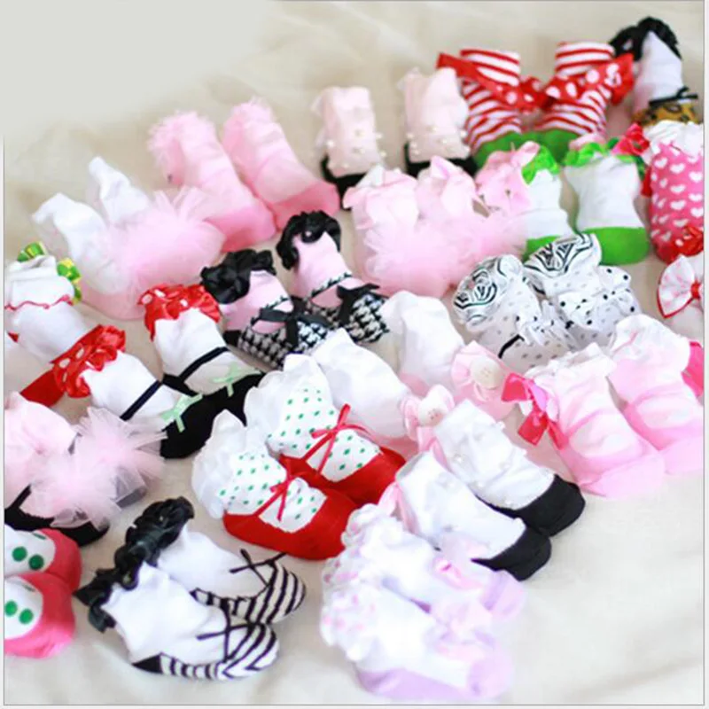 Calcetines de princesa para beb&eacute;s, medias infantiles para ni&ntilde;as reci&eacute;n nacidas, regalo de cumplea&ntilde;os y vacaciones, de 0 a 12 meses-3