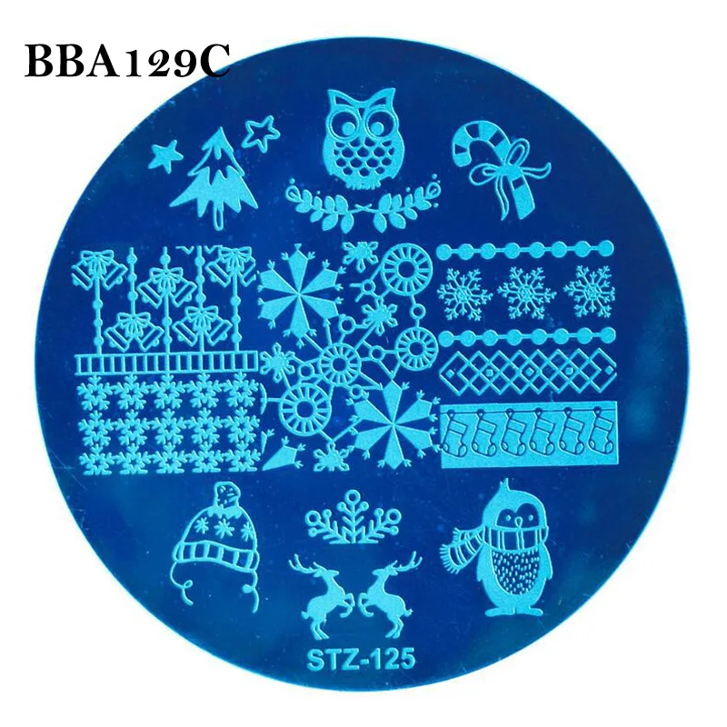 BBA129C Bittb пилочки для ногтей художественные штампы пластины цветочный животный узор для ногтей штамп шаблон изображения пластины трафаретные гвозди дизайн красота инструмент наборы - Цвет: BBA129C