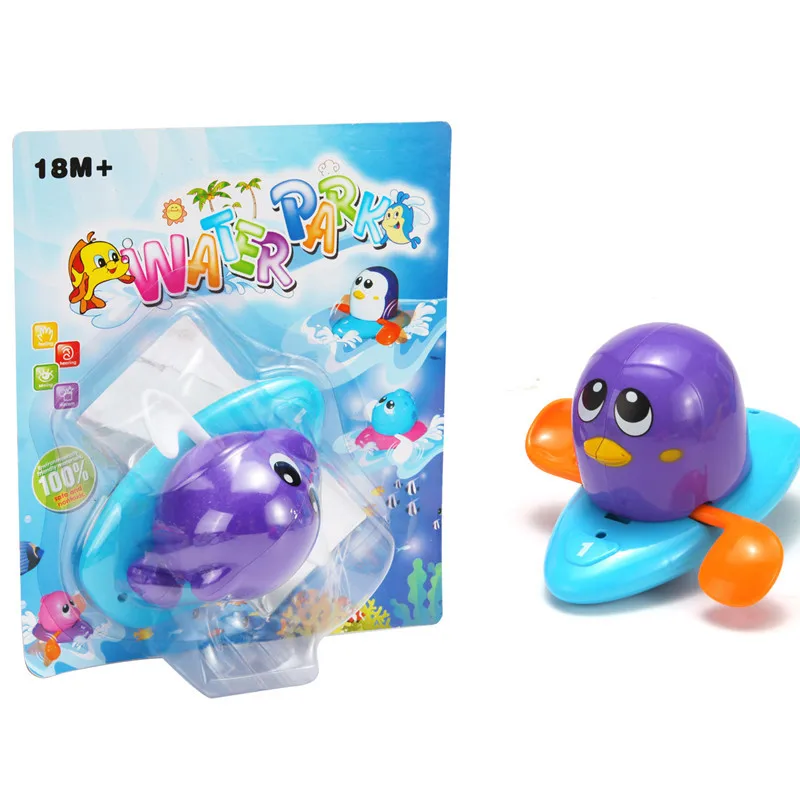 Игрушечная уточка для ванны детская водяная игрушка для малыша детский душ заводные на цепочке Детские Пляжные Игрушки для ванны сетка для игрушек сумка органайзер для ванной комнаты - Цвет: TJ048-bath toys