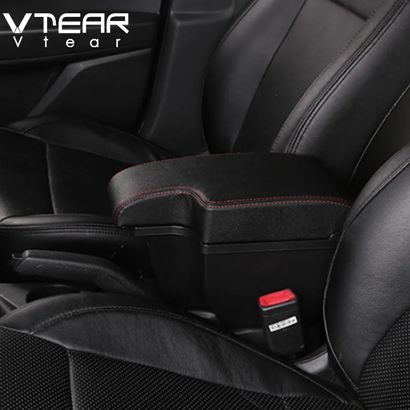 Red thread Vtear для подлокотник ниссан джук Nissan Juke/ESQ, аксессуары, подлокотник, автомобильный подлокотник, Кожаная Коробка для хранения, центральная консоль, подстаканник, автомобильный Стайлинг, авто подлокотник для - Название цвета: Red thread