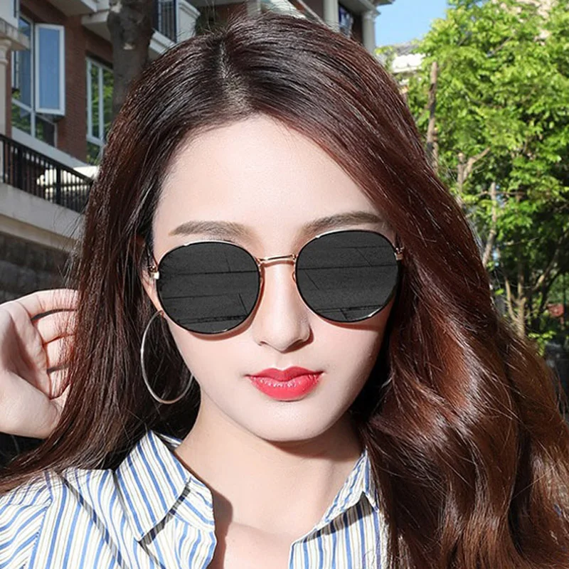 

MIZHO Quality Polarized Sunglasses Women Round Glasses Yellow Lens Metal Frame UV Protector Glasses Men Punk Coating Eyewear