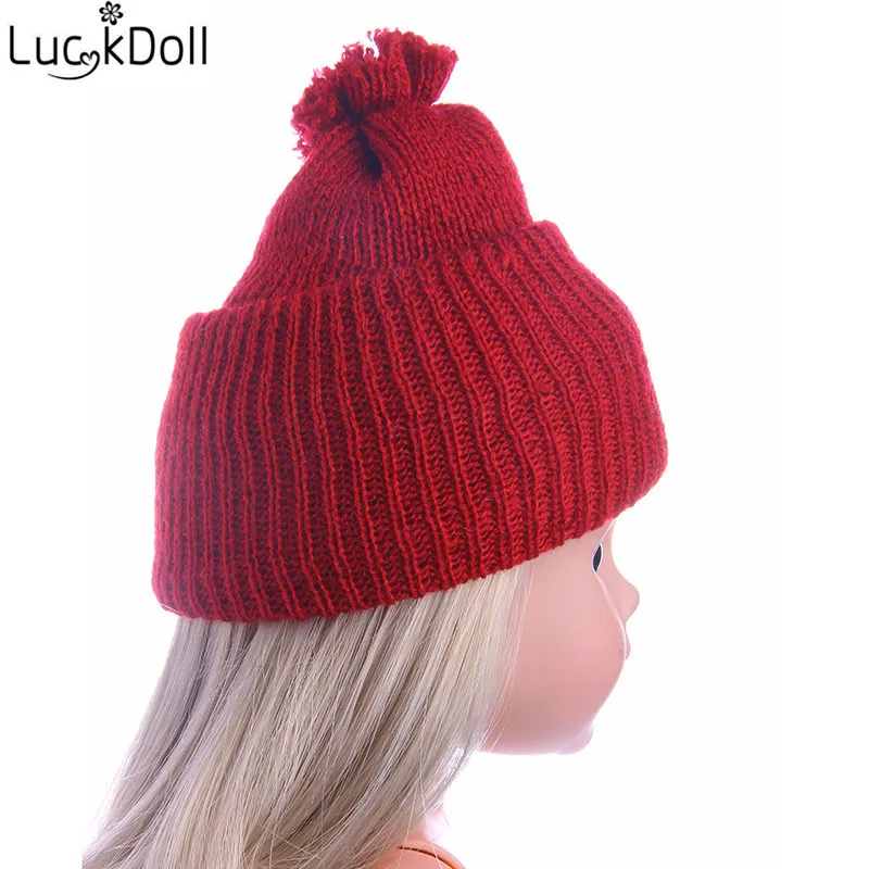 LUCKDOLL дружественный хлопковая веревка шерстяная кукла Шапки подходит 14 5 дюймов