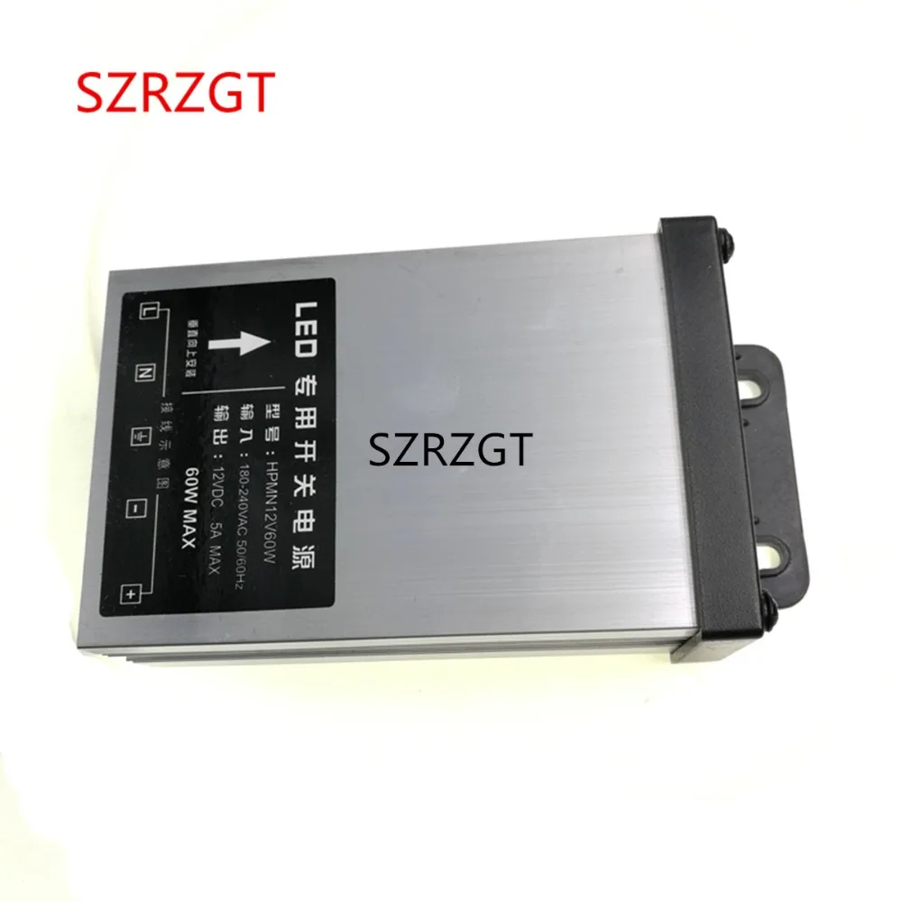 DC12V светодиодный открытый непромокаемые Питание 12V 5A 60W Светодиодный драйвер