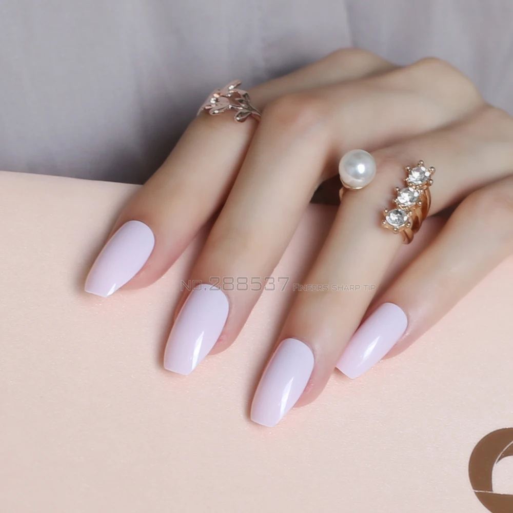 Светильник розовый полный ноготь простой искусственный элегантный накладной