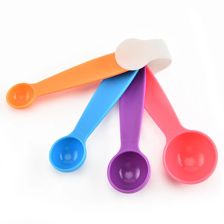 

Kitchen Measuring Tools Rainbow color PP Plastic Baking Milk Powder Seasoning Measuring Spoon Combination Set 10set/lot