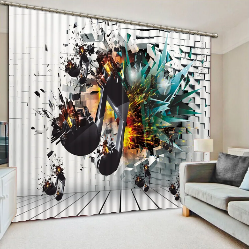 Занавески Роскошные на заказ 3d занавески креативные разбитые стены оконные