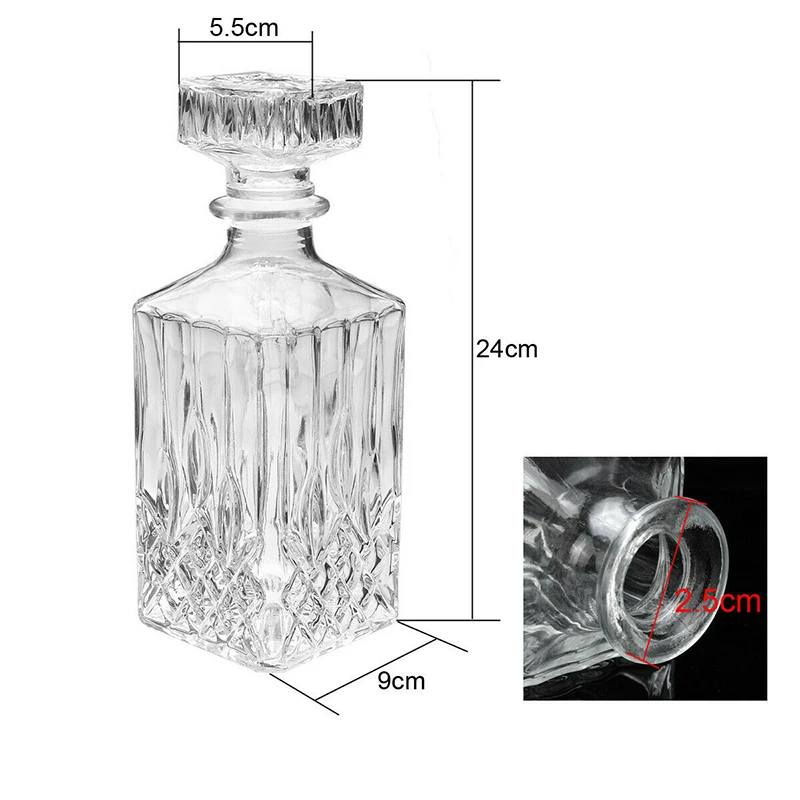 1000 мл квадратная стеклянная бутылка для виски ликера с крышкой-пробкой графин
