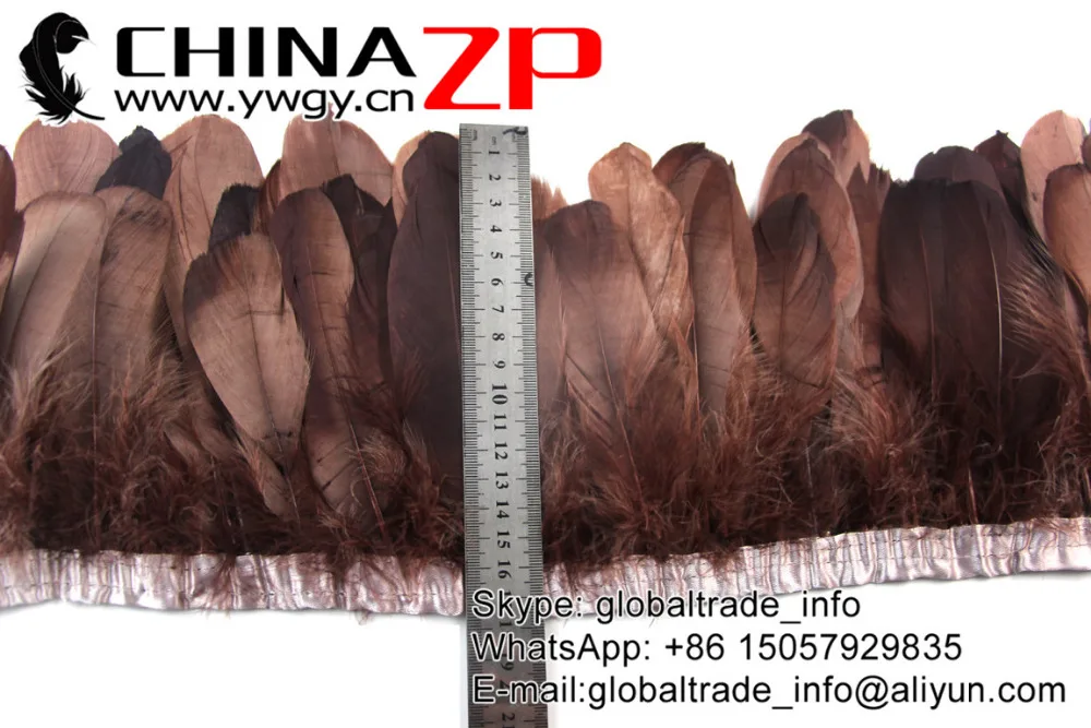 Уникальная окрашенная кофейная гусиная лента CHINAZP с атласной лентой по заводской
