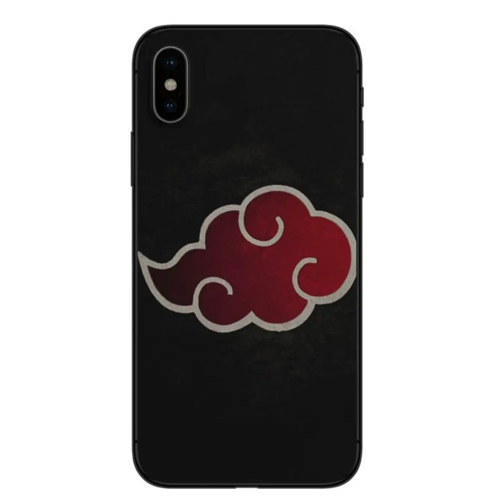 OUTMIX логотип Akatsuki Наруто Мобильные Телефоны задняя ТПУ Черный чехол для iPhone XR 7 8 6 6S