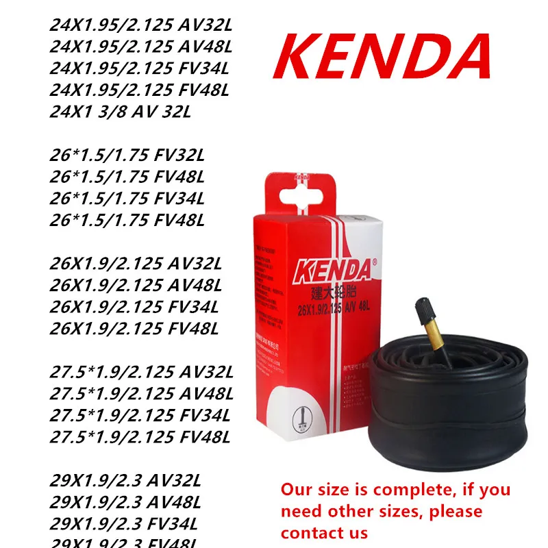 2 шт внутренняя труба KENDA велосипедная шина MTB 24/26/27,5/29/700C горный шоссейный велосипед 29 дюймов AV FV велосипедные шины резиновая трубка Велоспорт