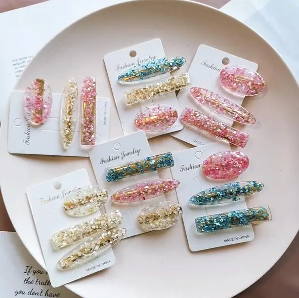 1 комплект корейские прозрачные заколки для волос с уксусной кислотой Женские