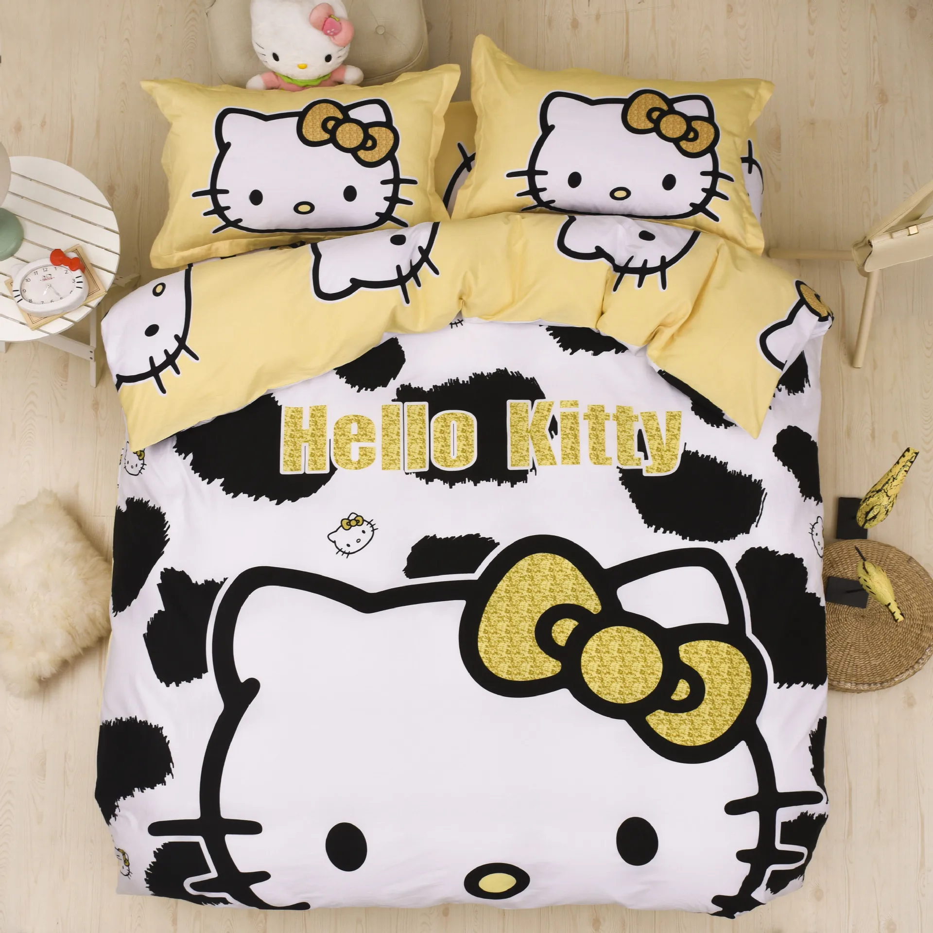 8 Комплект постельного белья из хлопка, рисунок «hello kitty Doraemon», розовая серия «love», 4 шт./3 шт., мягкий пододеяльник, Комплект постельного белья, наволочка - Цвет: 8