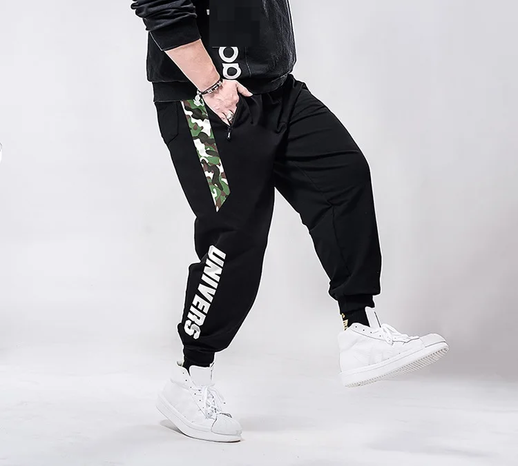 Летние мужские спортивные камуфляжные штаны размера плюс, большие 6XL, 7XL, 8XL, весенние мужские повседневные штаны с буквенным принтом, тянущиеся свободные штаны с высокой талией