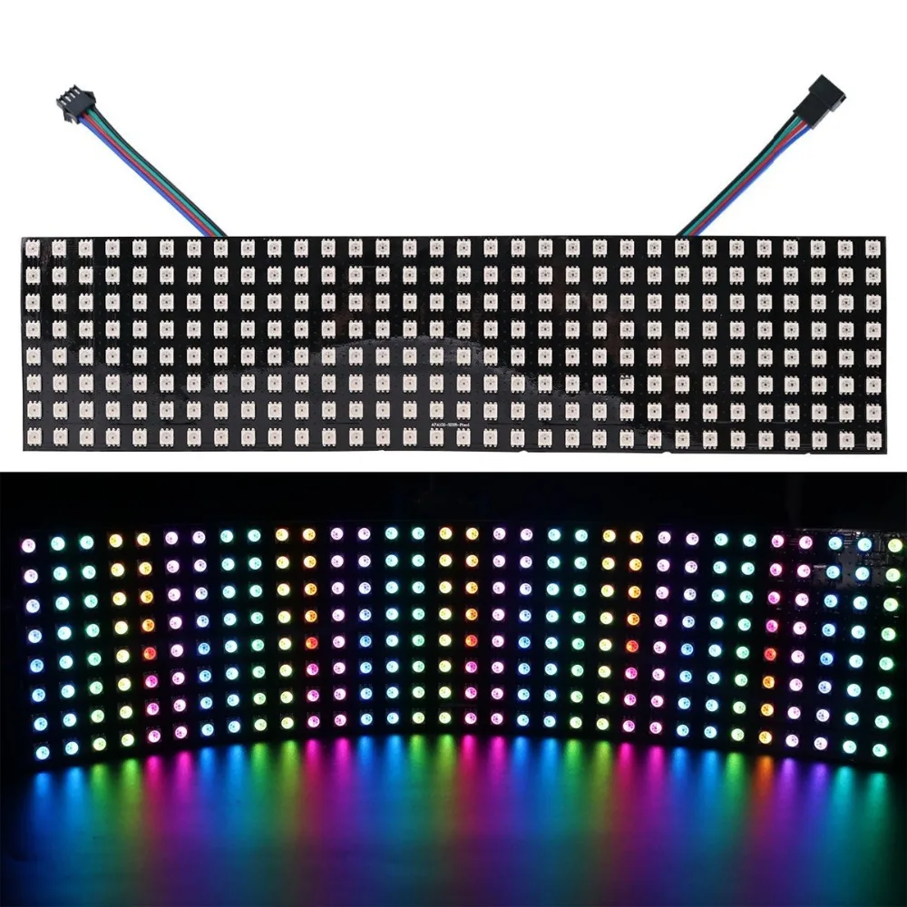 RGB светодиодный Пиксельная панель WS2812B цифровой гибкий экран сгибаемый светодиодный пиксельный дисплей 256/64 пикселей светодиодный программируемый панельный 8*8 8*32 16*16