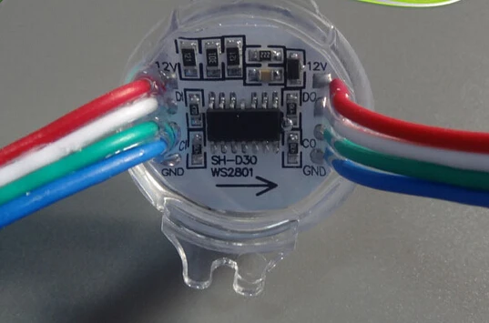 Пиксельные модули WS2801 100 шт. 30 мм IC светодиодный RGB 5050 SMD светодиодные