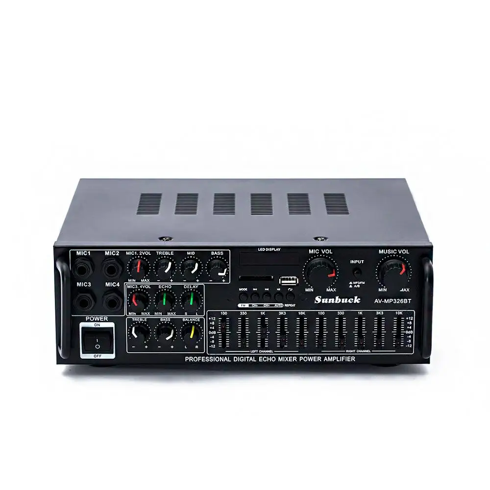 110 В 220 в 12 2 1 канала 200 Вт Высокая мощность Bluetooth FM USB MP3 караоке усилитель 10