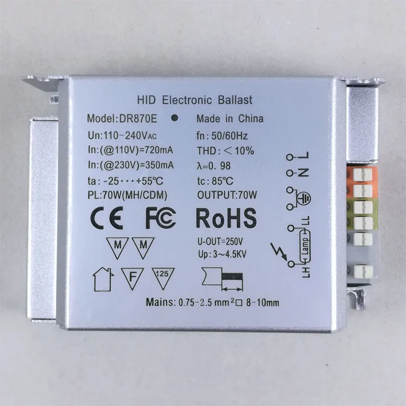 Электронный балласт для HID ксеноновая лампа 110 V-240 V Вход 35/50/70/150W Выход стандартных металлогалогенных ламп под рептилию освещения низкий Шум