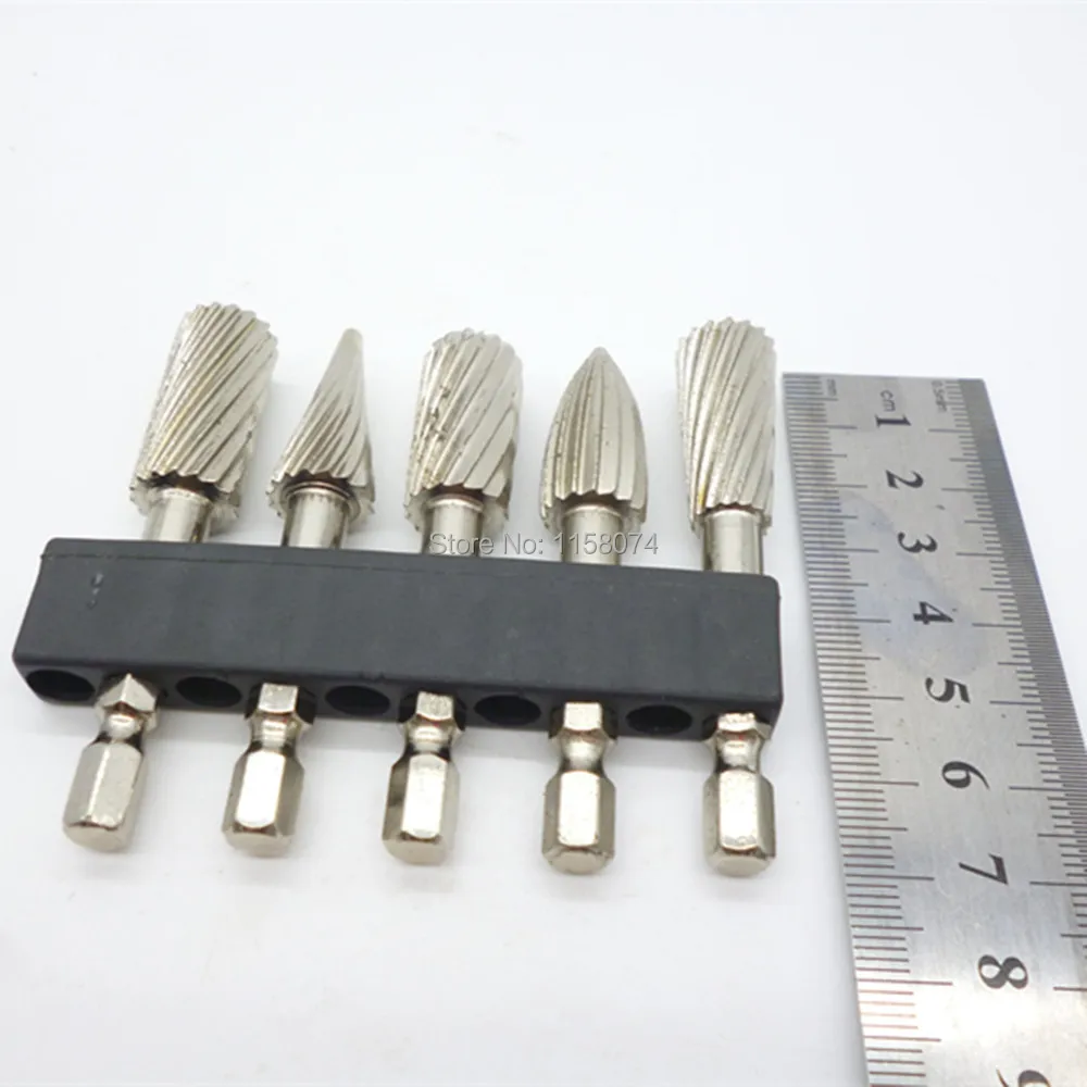 5 шт. поворотный рашпилем Напильники 1/4 &quotШестигранным хвостовиком высокое