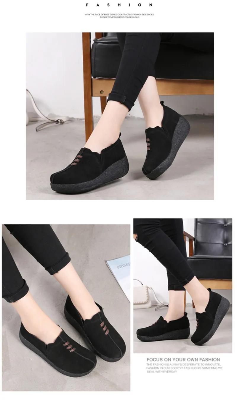 BEYARNEPlus/Размеры 35-43; женские лоферы на плоской платформе; женские весенние туфли из замши без застежки на плоской подошве; женская обувь на плоской подошве; CreepersSneakerE084