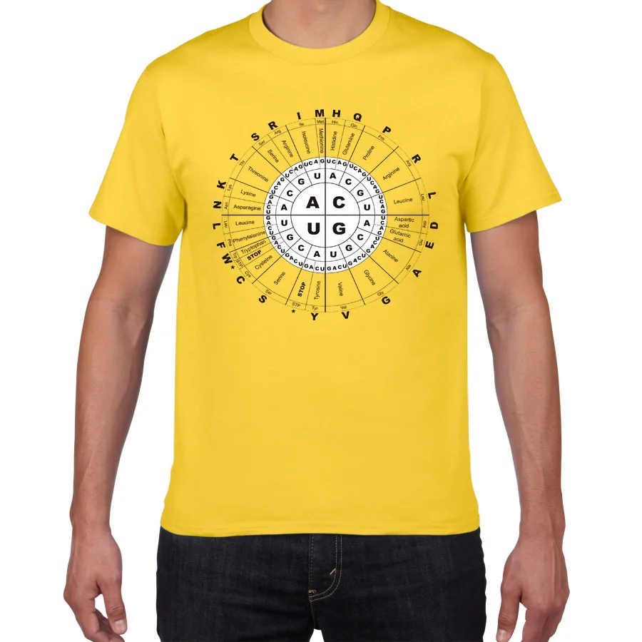 Мужская футболка с принтом генного кода Повседневная хлопковая короткими