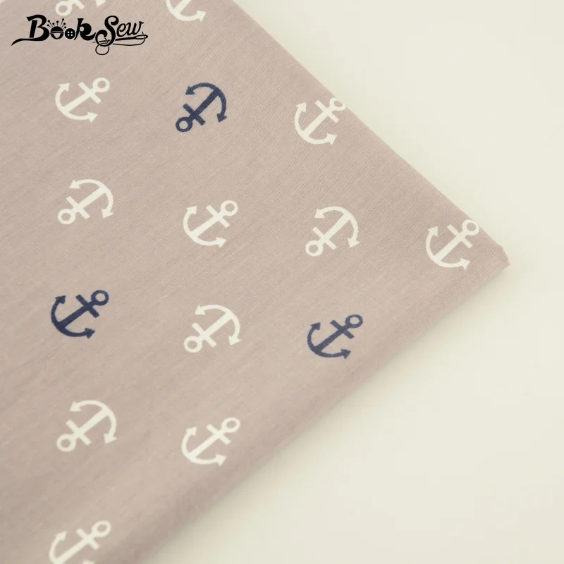 Вышитая ткань из 100% хлопка саржевая морской якорь для шитья стеганая простыня