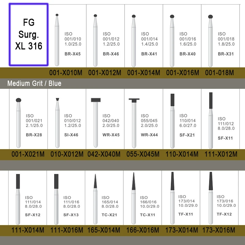 10 шт./партия XL 316 керамические стоматологические боры для высокоскоростной воздушной турбины FG 1,6 мм полировочные Боры Стоматологические лабораторные материалы