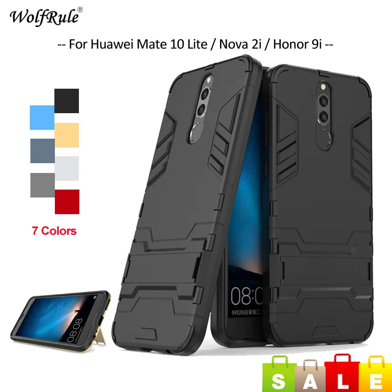 

For Cover Huawei Mate 10 Lite Case For Huawei Nova 2i Silicone & PC Stand Phone Case For Huawei Mate 10 Lite Cover Shell 5.9''