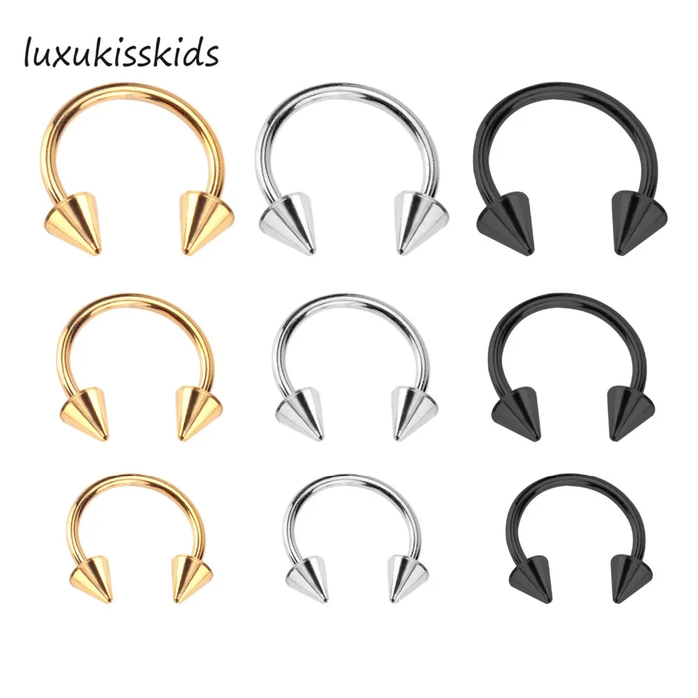 LUXUKISSKIDS кольцо из нержавеющей стали для пирсинга носа губ 9 шт./лот | Украшения и