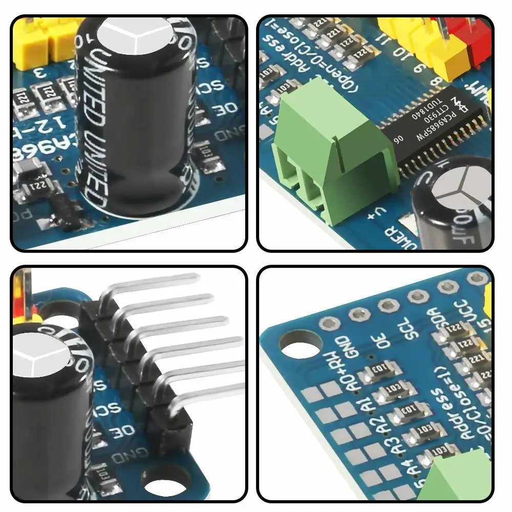 PCA9685 16 каналов 12 бит PWM Серводвигатель плата IIC интерфейс модуль контроллер для
