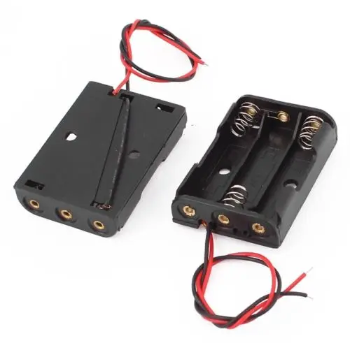 2 шт. пластиковый футляр для хранения батареи держатель 3 X AA 3xAA 4 5 V с проводом