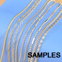 sample 9pcs mix 9 styles 18 yellow gold filled jewelry link gf necklace chains with lobster clasps findings gf stamped