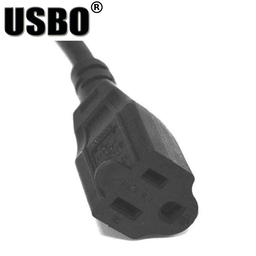 Черный 0 3 м пвх медь CE сертификация IEC320 C14 к США Женский удлинитель US 5 15R шасси шкаф