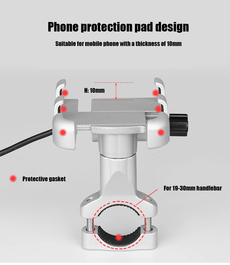ARVIN мотоциклетный зарядный алюминиевый держатель для телефона с USB зарядным устройством Moto Handlebar кронштейн Подставка для 3-6,4 дюймов крепление для мобильного телефона