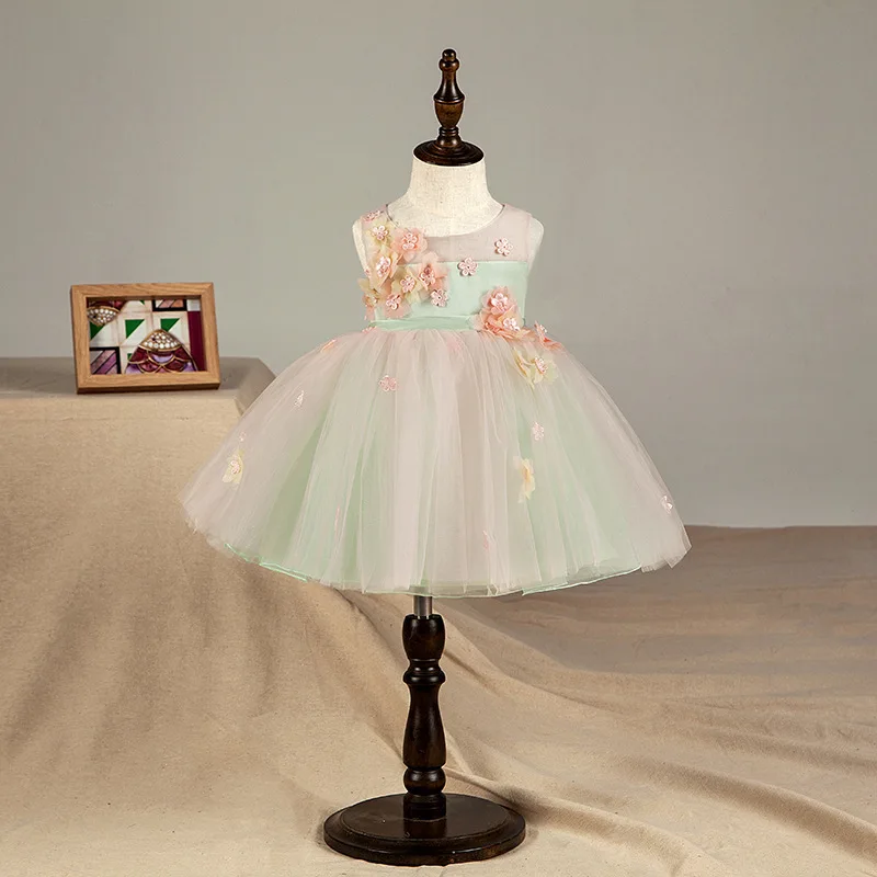 Высококачественное Тюлевое платье с цветочным рисунком для новорожденных