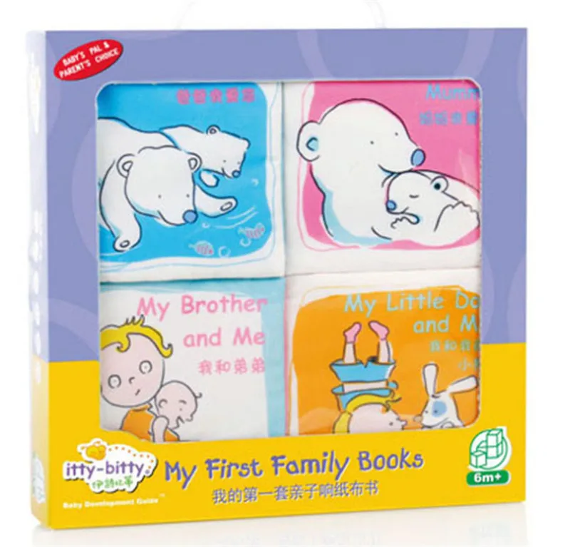 Детские мягкие тканевые Книги для малышей I Love Daddy Mommy Brother Pet Dog детские