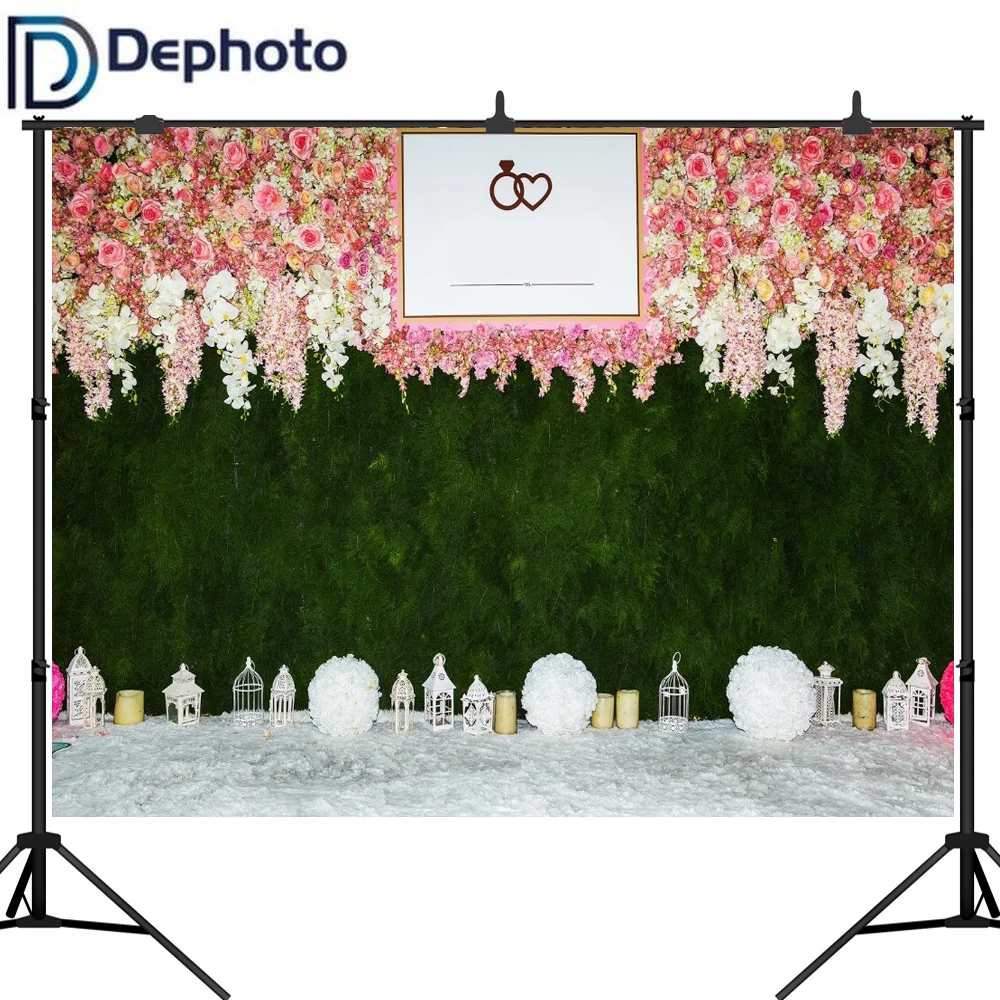Dephoto свадебный душ большой цветочный фон розовая роза 3D цветы десерт украшение