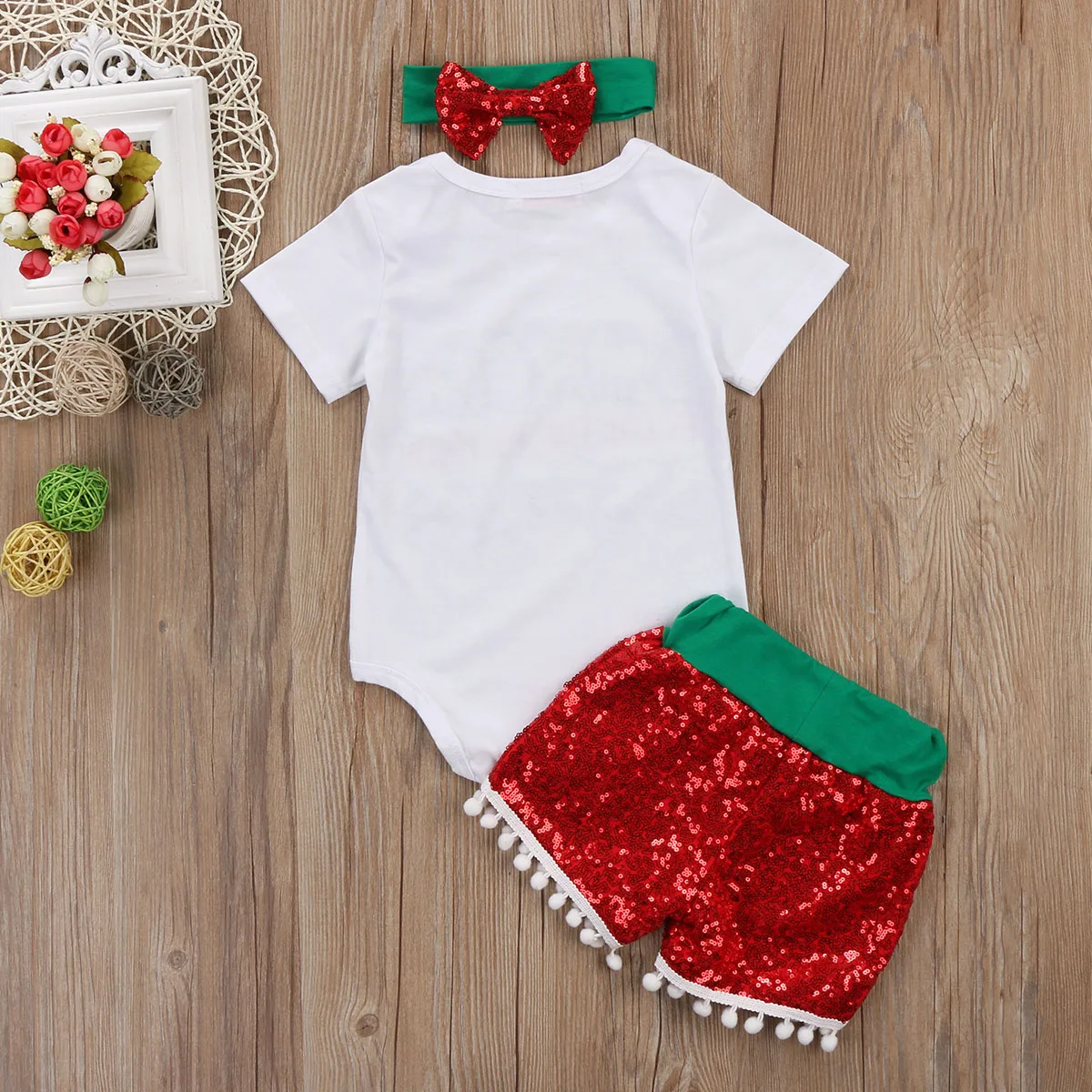 Коллекция 2017 года Одежда для новорожденных девочек рождественское боди с