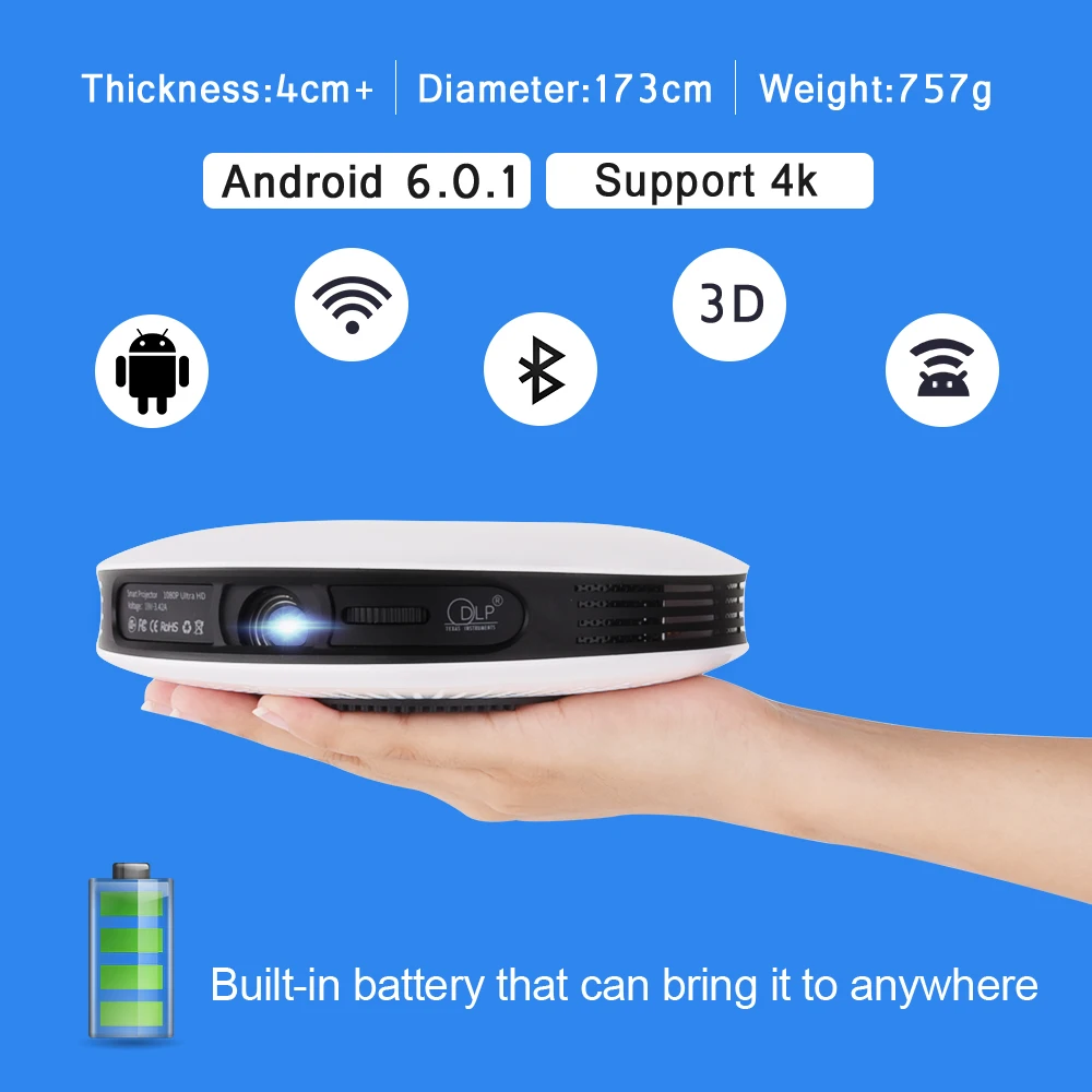 TouYinger G4 открытый 2D-3D Мини DLP проектор Android Full HD 4K видео wifi Bluetooth HDMI светодиодный портативный домашний кинотеатр проектор