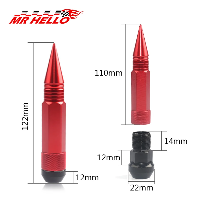JDM автомобильный Стайлинг колесные гайки M12X1.5/M14X1.5 гоночная композитная гайка длинная гайка стальной замок колесные гайки болт с шипами