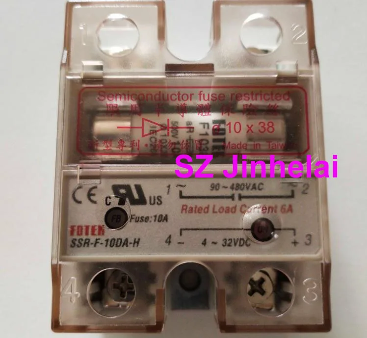 

FOTEK SSR-F-10DA-H Authentic original Insurance type solid state relay 90-480VAC 4-32VDC