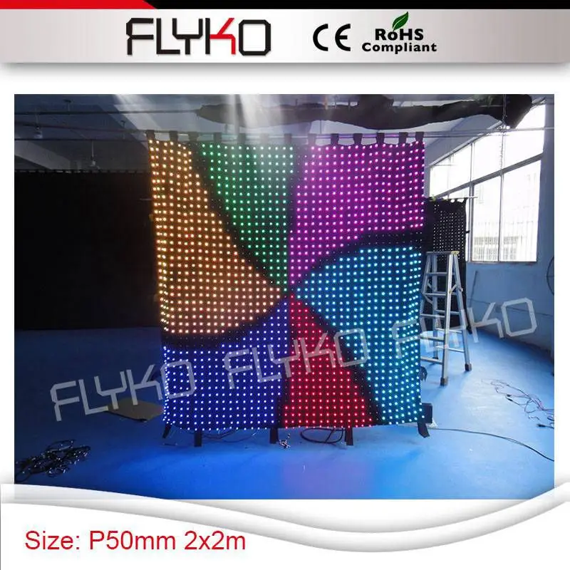 P50mm free shipping good definition flexible indoor high quality led best selling video stage curtain 7ft x wedding concert | Лампы и