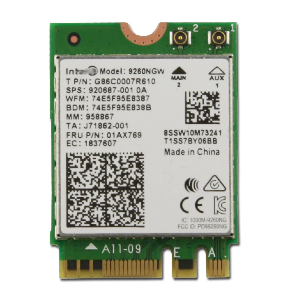 Winyao Беспроводная AC 9260NGW Двухдиапазонная 1 73 Гбит/с Wifi карта для NGFF 2 4 г/5 ГГц 802.11ac