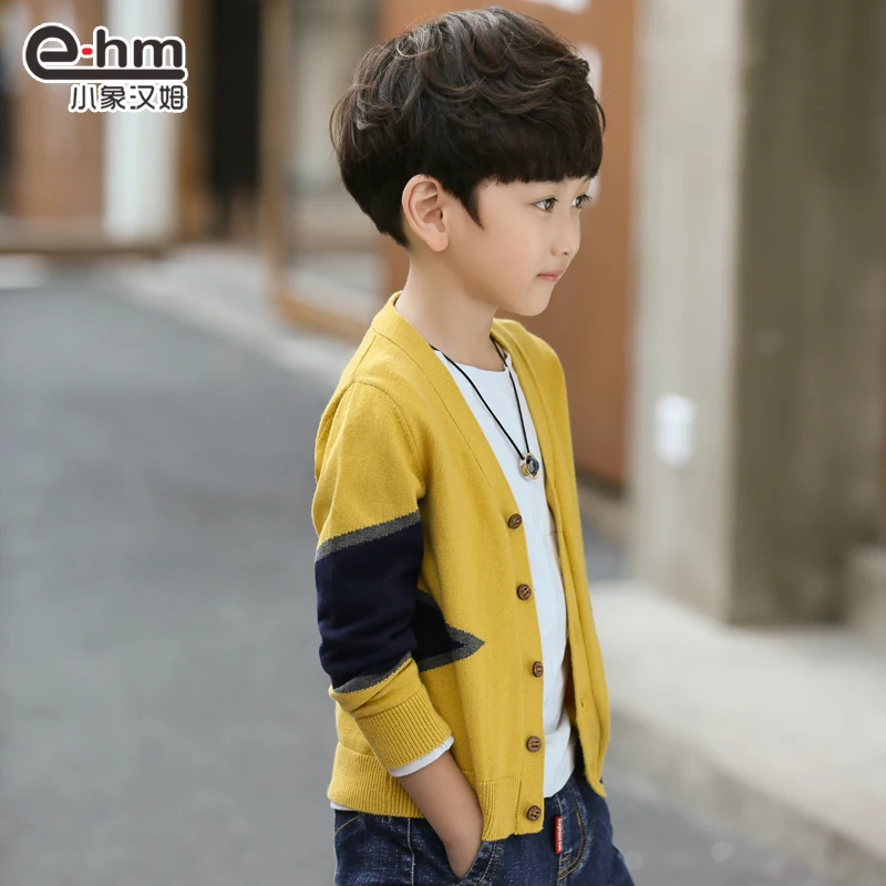 Детская одежда свитер для мальчиков кардиган вязаная куртка больших детей