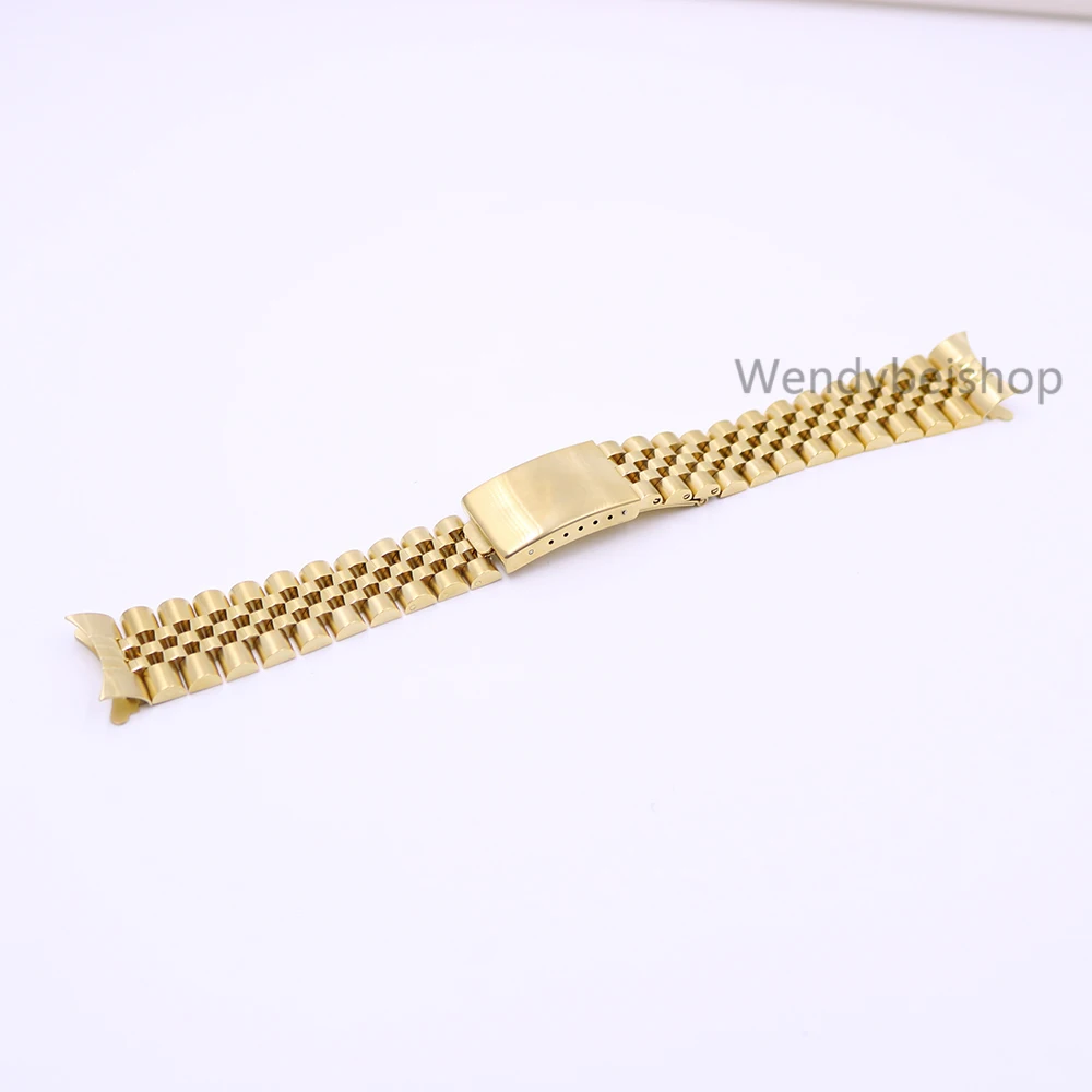 19 20 22mm Two tone Hollow Curved End Solid Screw Links Replacement Watch Band Old Style VINTAGE Jubilee Bracelet For Datejust