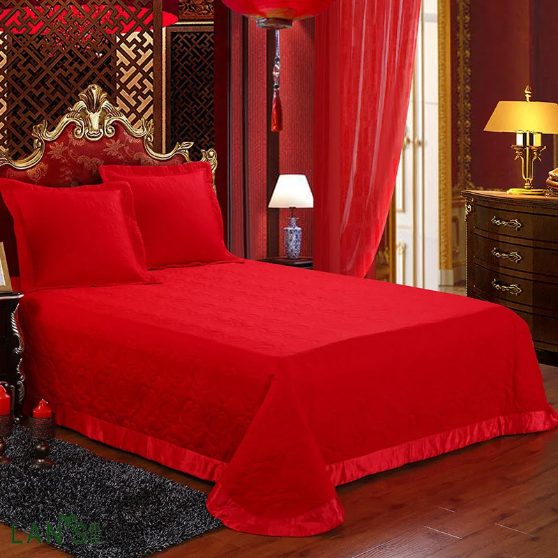 2018 Luxury Shiny Red Jacquard 4pcs Bedding Sets 100%cotton Dragon Embroidery Duvet Cover Bed Sheet Pillowcases Queen King Size | Дом и сад
