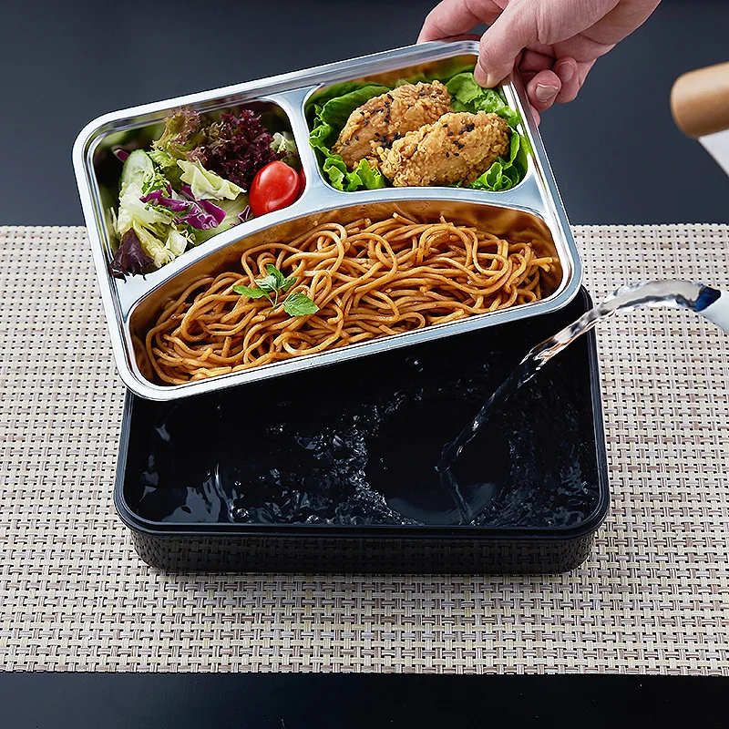 Портативный герметичный Ланч бокс из нержавеющей стали 304 с отсеками для детских
