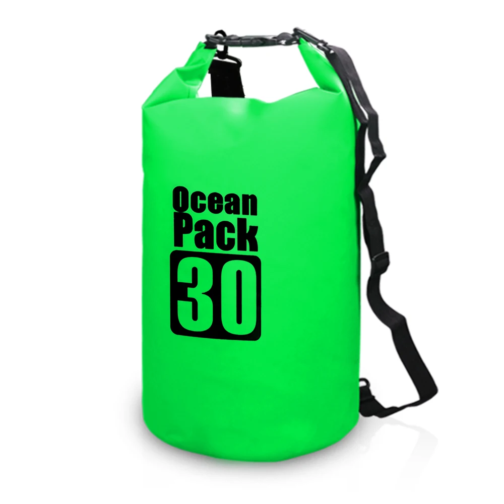 Green 30L 10L/15L/20L/30L Открытый Водонепроницаемый Сухой Рюкзак воды плавающий мешок ролл Топ мешок для каякинга рафтинг лодок речной треккинг - Цвет: Green 30L