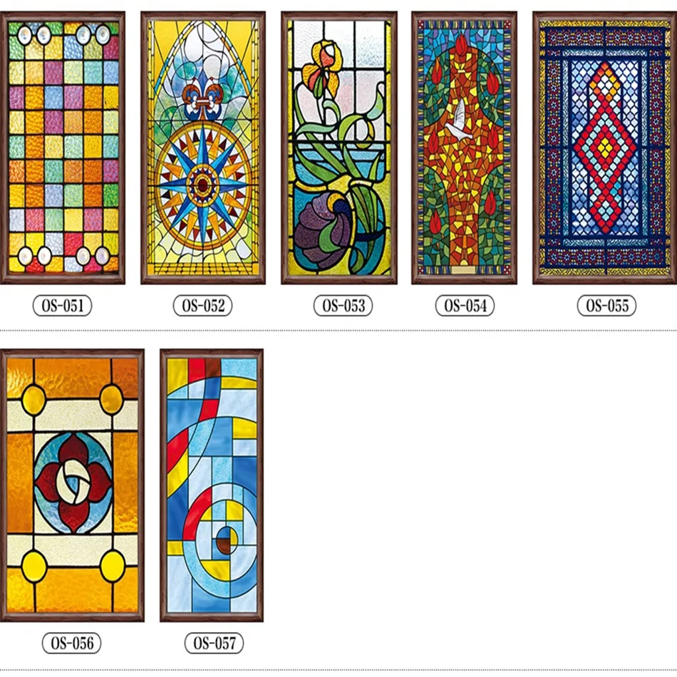 Пользовательские электростатические скрабы без клея прозрачные витражные окна